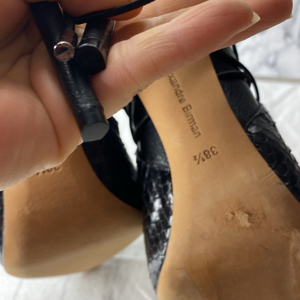 Alexandre Birman Black Lace Up Boots with Stiletto Heel, Size 38 1/2 Booties - Picture 8 of 9